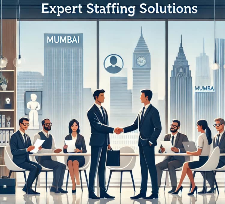 Professional staffing solutions in Mumbai by Vienna Consultancy, featuring recruiters and job candidates in a modern office setting.